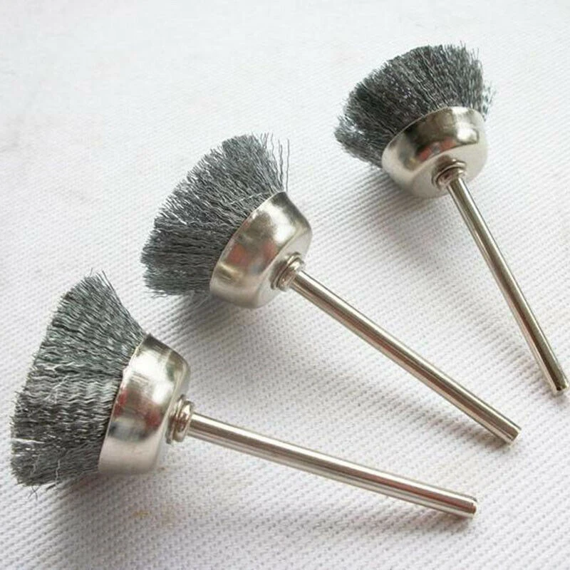 10 Pcs Mini WWire brush tool polishing wheel brush mini bristles welding metal surface pretreatment, grinding 3x13mm