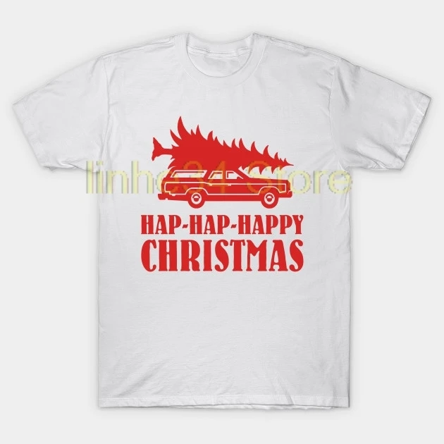 

2019 new Christmas t-shirt Hap - Hap - Happy Christmas T-Shirt Short Sleeve T-shirt O-Neck Tops Tee shirt 100%Cotton