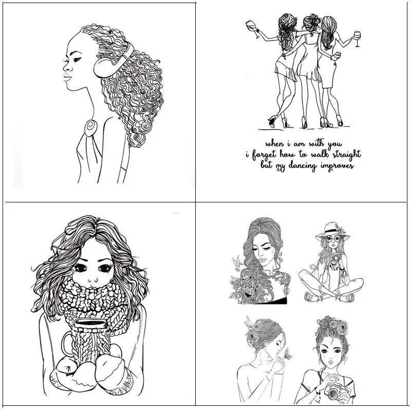 

Beauty/camera girls Transparent Silicone Clear Stamps/seal for DIY Scrapbooking/Card Making/Photo Album Decoration Supplies