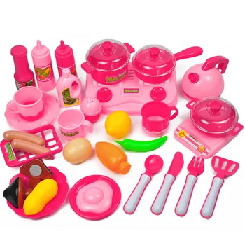 

Kitchen Toy Set Utensils Cooking Induction cooker Pots Pans Food Dishes mini simulation Kids Cookware pretend play Toys