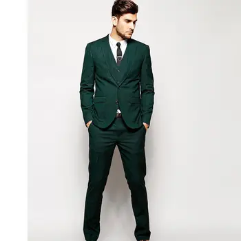 

Notch Lapel New 2017 Handsome mens Suits Green 4Pieces (Jacket+Pant+Vest)Custume Homme Blazer Men suit Terno Slim Fit Tuxedos