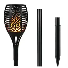 Светодиодный светильник на солнечной батарее с мерцающим огнем, светодиодный фонарь с реалистичным танцующим огнем, водонепроницаемый декор для сада, лампа с пламенем