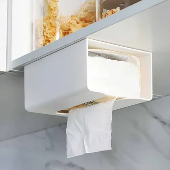 

OTHERHOUSE ABS Tissue Box Hanging Napkin Holder Creative Tissue Case Paper Holder Kitchen Paper Storage Rack Shelf Box Container