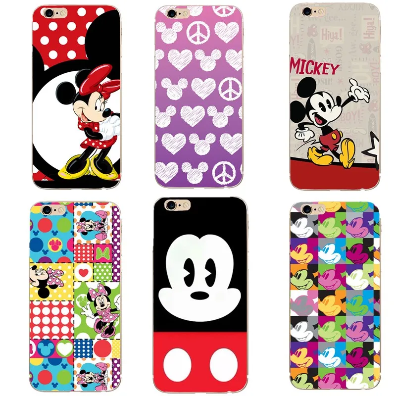 

Case For iphone 7 Cute Fashion Mickey 8 plus X Case Minnie lover Couple Soft Colorful Cover For Fundas iphone SE 6 6S 5 5S Coque