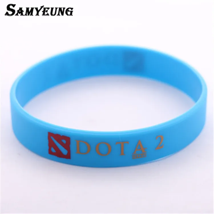 Игра DOTA 2 резиновые браслеты для лучшего друга Dota2 браслет для мужчин Braclet женский Braclet мужской черный зеленый синий цвет - Окраска металла: blue