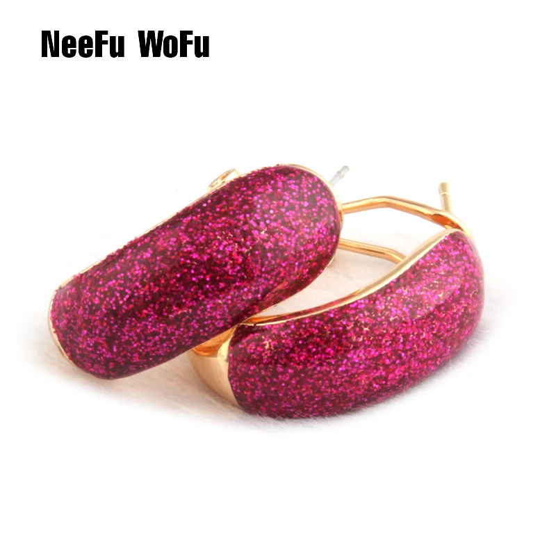 

NeeFu WoFu Drop Big Earring Flash Printed Metal for Woman Ear Ring Large Long Brinco Printing Accessories Oorbellen Earrings