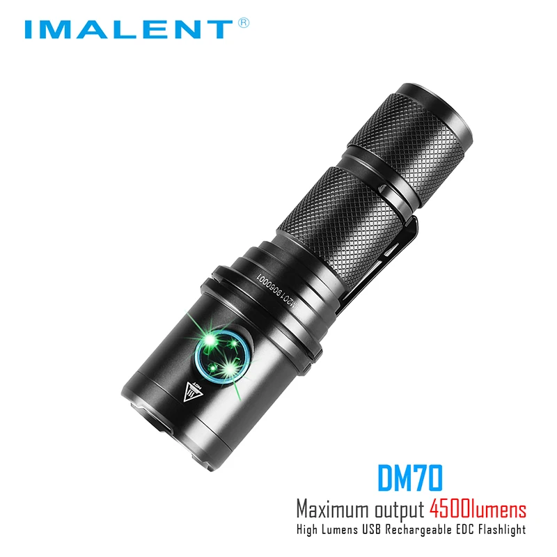 IMALENT DM70 фонарик CREE XHP70.2 Макс 4500 люмен луч бросок 306 м с 21700 5000 мАч 18wh micro-USB аккумуляторная батарея