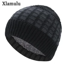 Xlamulu брендовые Модные мужские шапки бини, вязаные шапки, зимние шапки для женщин, теплые мужские шапки, плотная вязаная шапочка