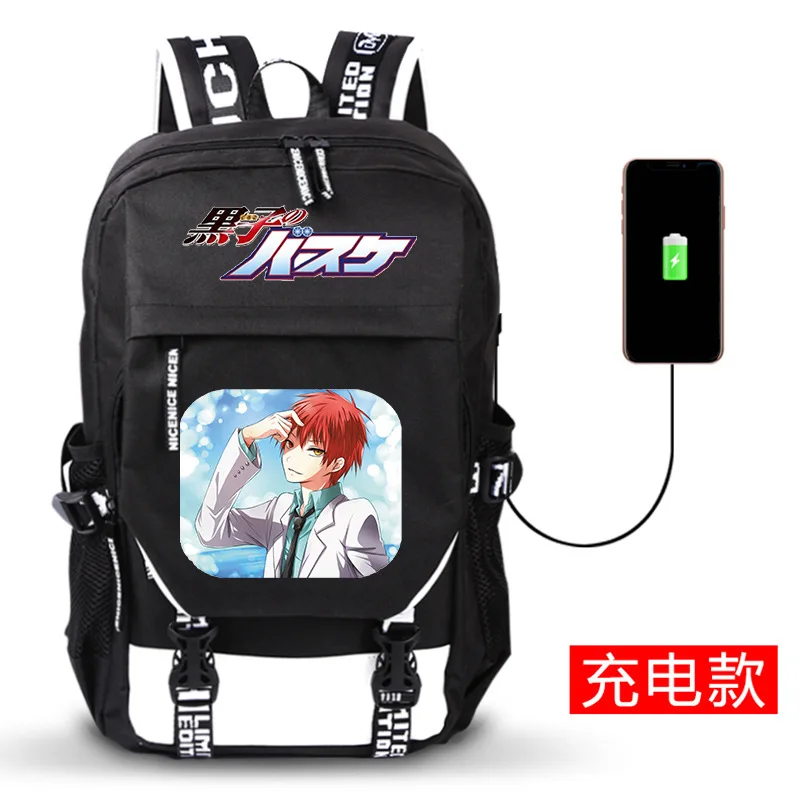 Мультипликационный рюкзак Kuroko без корзины Tetsuya с USB-зарядкой школьная сумка для