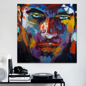 

Palette knife painting portrait Palette knife Face Oil painting Impasto figure on canvas Hand painted Francoise Nielly 13-16