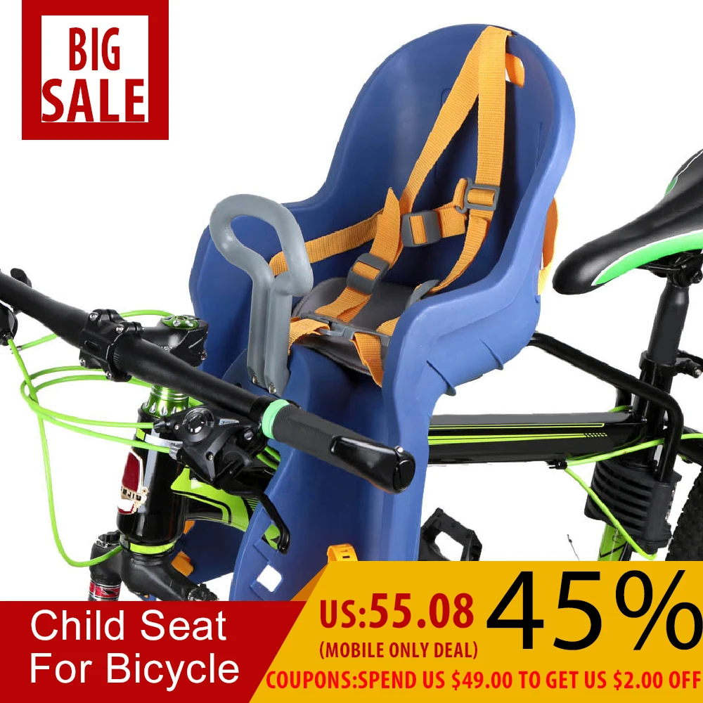 

Bike Child Seat For Bicycle Kids Front Carrier Children Baby Seat For Bicycle With Handrail Adjustable Anti-slip Shoulder Straps