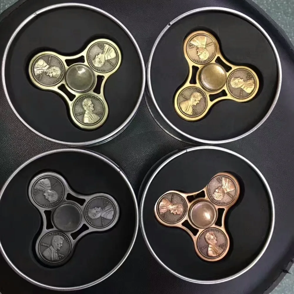 

Hand Spinner edc UFO spinner US dollars Cents coins Gyro Aluminum rotate Toy Anxiety Relieve Reduce Pressure Stress Adults