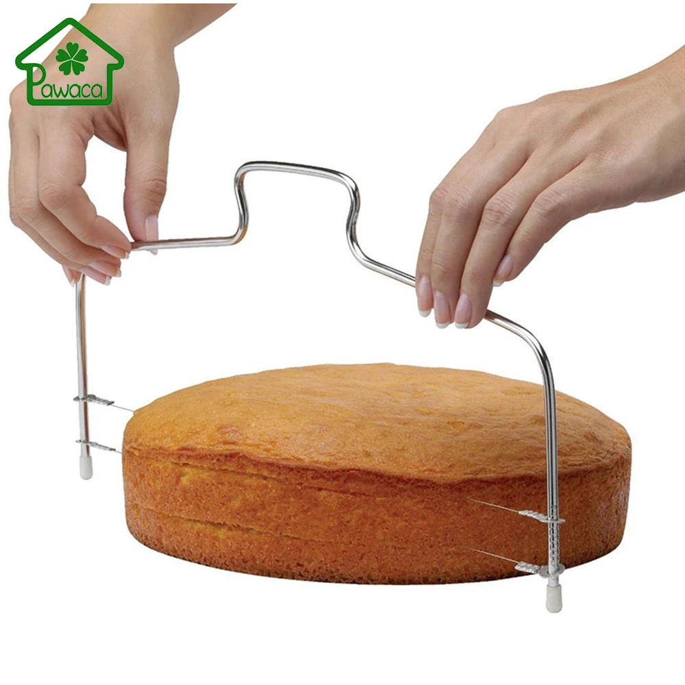 

1Pcs Stainless Steel Adjustable Double Line Cake Slicer Device Cake Cutter Leveler Cake Layered Tool DIY Baking Decorating Mold