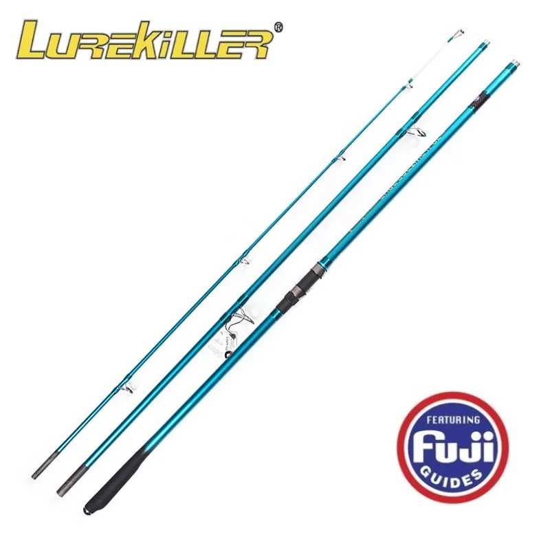 

Lurekiller japan 4.2m surf fishing rod top quality fuji ring surf carbon fiber 3 sections casting rod rock fishing rod