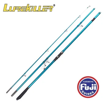 

Lurekiller surf fishing rod 4.2m casting japan top quality fuji ring surf carbon fiber 3 sections rock fishing rod