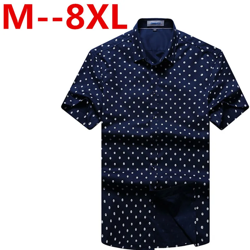 Новое поступление, хлопковая клетчатая рубашка с коротким рукавом, Мужская Супер большая модная Высококачественная летняя рубашка размера плюс S-4XL 5XL 6XL 7XL 8XL - Цвет: 1