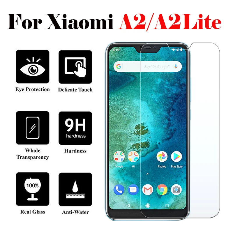 

on the for xiaomi mi a2 lite glass xiao mi a 2 2a light a2lite ksiomi tempered screen protector xiomi xiami glas film protective