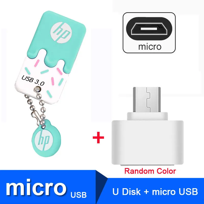 Hp USB флэш-накопитель 16gb 32gb 64g Cle USB 3,0X778 W силиконовая карта памяти, Флеш накопитель, миниатюрный флеш-накопитель U диск на ключ DJ Thumb Driver - Цвет: X778W Plus OTG