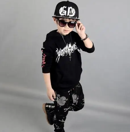 

Children Clothing Set Autumn Boys Sport Suits Kids sweatshirt & Haren Pants 2pcs/ Sets Boys Hip Hop Clothes Outfit