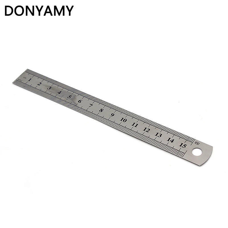 

DONYAMY 1pcs 15cm 6 inches Stainless Steel Straight Ruler Double Side Measuring Straight Sewing Tool