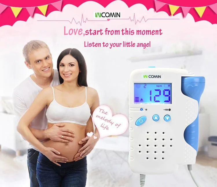 VCOMIN фетальный допплер 200D устройство для дородового обнаружения домашнего использования плод 1,8 дюймов ЖК-экран детский монитор сердечного ритма фетальный допплер