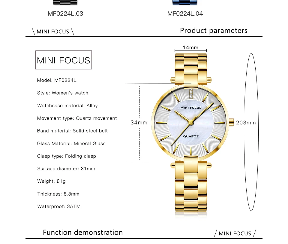 MINIFOCUS, женские часы, женские кварцевые часы, женские наручные часы, роскошные Брендовые Часы, наручные часы для женщин, reloj mujer