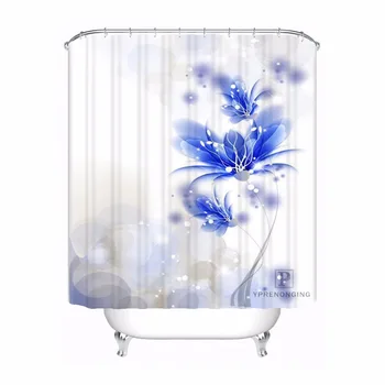 

Custom Vectorial Floral Flowery Lines Bath Curtain Bathroom Mildewproof Waterproof Polyester Shower Curtain#180417-04-100