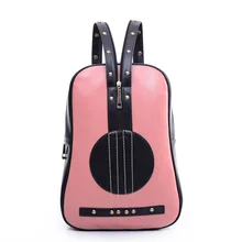 Marques Nouveau PU Sac À Dos Rivets Preppy Style Guitare Forme Sac À Glissière Pour Hommes Rue École Sac À Dos Pour Les Filles Adolescent Vkystar Vous 250