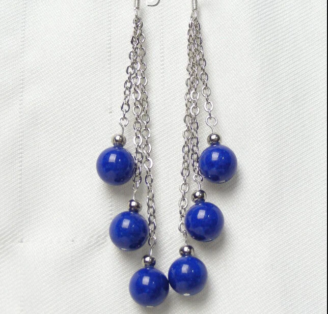 

FREE SHIPPING>>> Free shippingAAA 100% NATURE ROUND LAPIS LAZULI EARRING