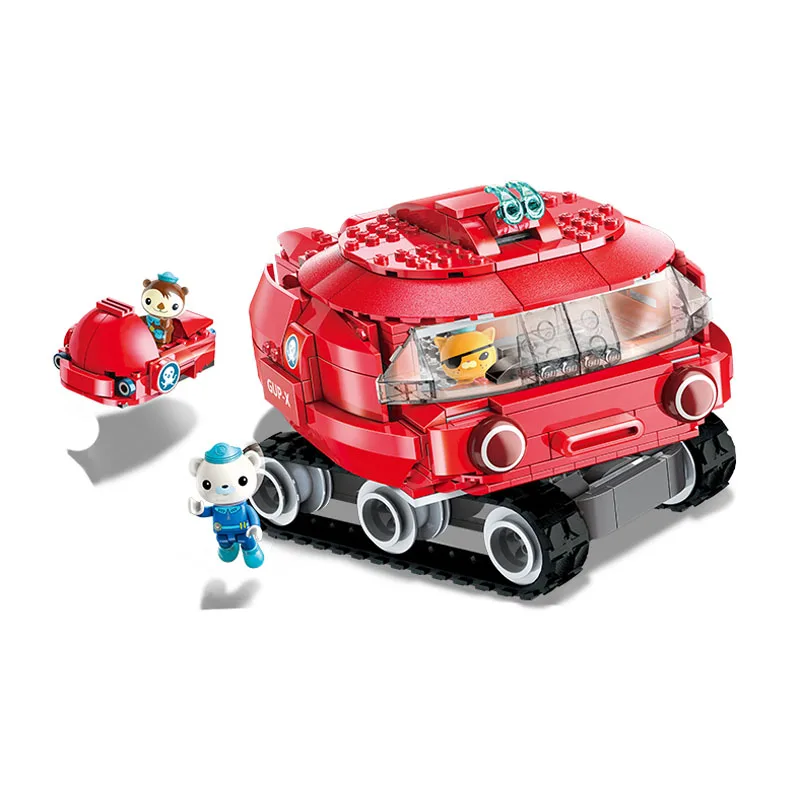 Образовательный конструктор Octonauts Octo-Pod Octopod, игровой набор, CUP-Q, молот, Акула, транспортное средство и барнакулы, 921 шт., Обучающие кубики - Цвет: 3707