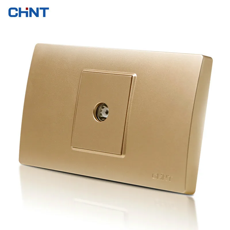 

CHINT Socket Connect 118 Type Wall Switch Socket NEW5D Steel Frame Hyun Gold A TV Socket Panel