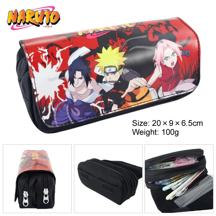 Uzumaki Naruto Uchiha Sasuke Boys Girls Cartoon Pencil Case Bag School
