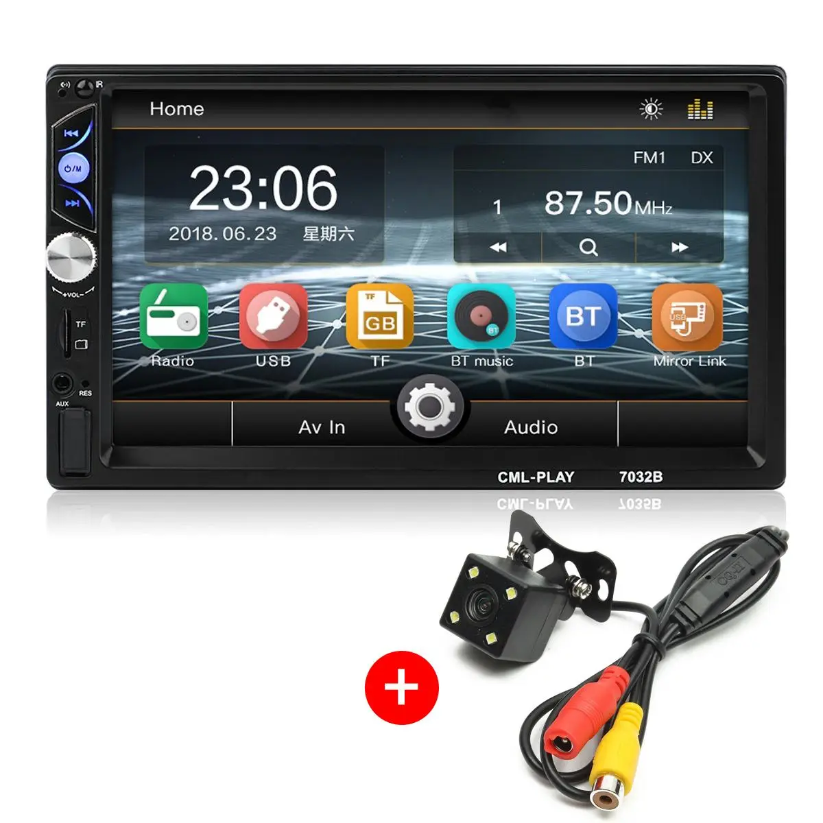 " 2Din HD Универсальный автомобильный стерео DVD MP4 плеер bluetooth FM Aux вход радио развлечения мультимедиа Aux для сенсорного экрана F6060B - Цвет: with camera