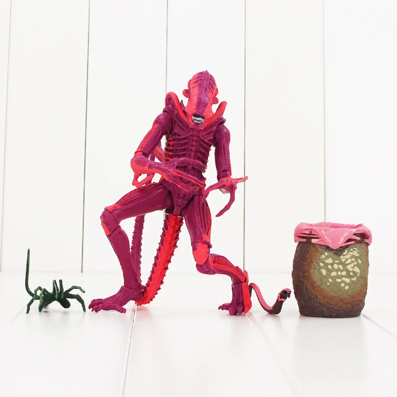 

22cm NECA Xenomorph Warrior Alien VS Predator Action Figure Toy Red Alien With Chestburster Facehugger Collectible Model Doll