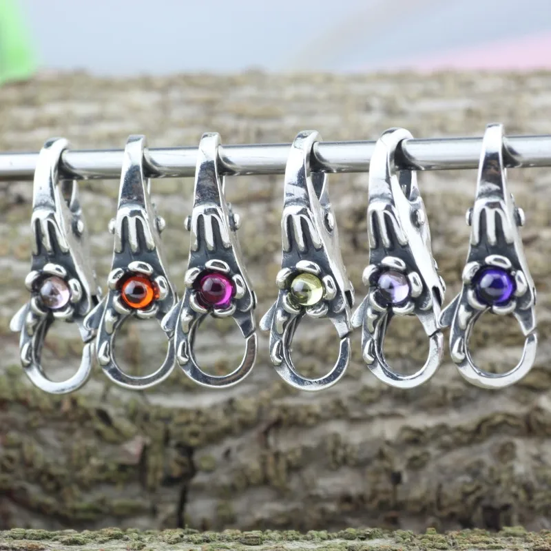 

Genuine 925 Sterling Silver Charms Zircon AAA Flower Locks Lobster clasp Fit European Bracelet Jewelry
