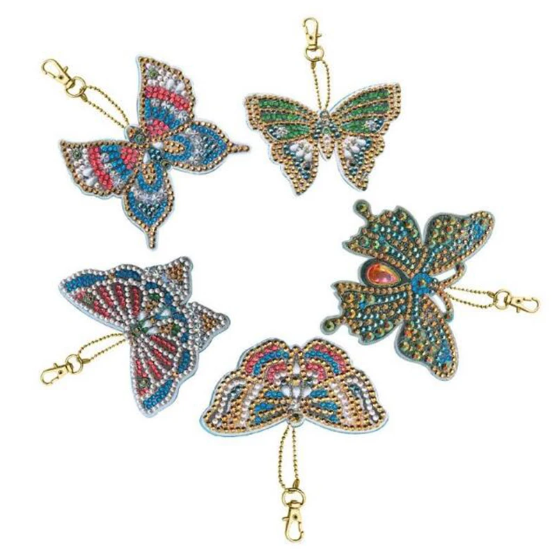 

Full Double Sided Special Shaped Diamond Painting DIY Lady bags Keyring Keychains 5D Diamond accessories Diy Key Chain 5pcs/set