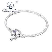 Модные женские браслеты, весенние цветочные застежки, 925 пробы, серебряные, дикие цветы, луг, застежка, браслет, ювелирное изделие