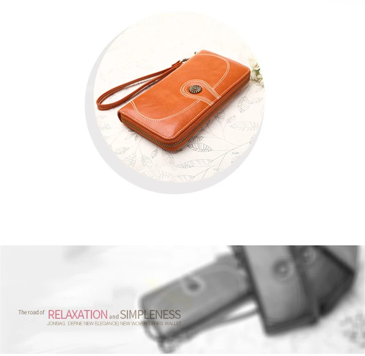 Масло воск PU кожаный бумажник длинный клатч на молнии женская сумка для мобильного телефона файл для счетов женский кошелек для монет