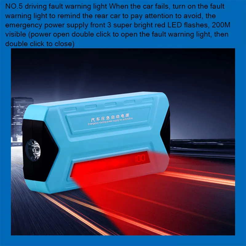 12V Portable Vehicle Jump Starter Emergency Auto Jump Pack Emergency Power Supply For Smart Phone Power Bank Safety Hummer 12V Portable Vehicle Jump Starter Emergency Auto Jump Pack Emergency Power Supply For Smart Phone Power Bank Safety Hummer