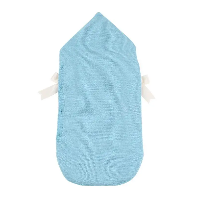 Зимний детский конверт спальный мешок для новорожденных с рисунком из мультфильма, вязаная теплая спальная кнопка для сумки Пеленальное
