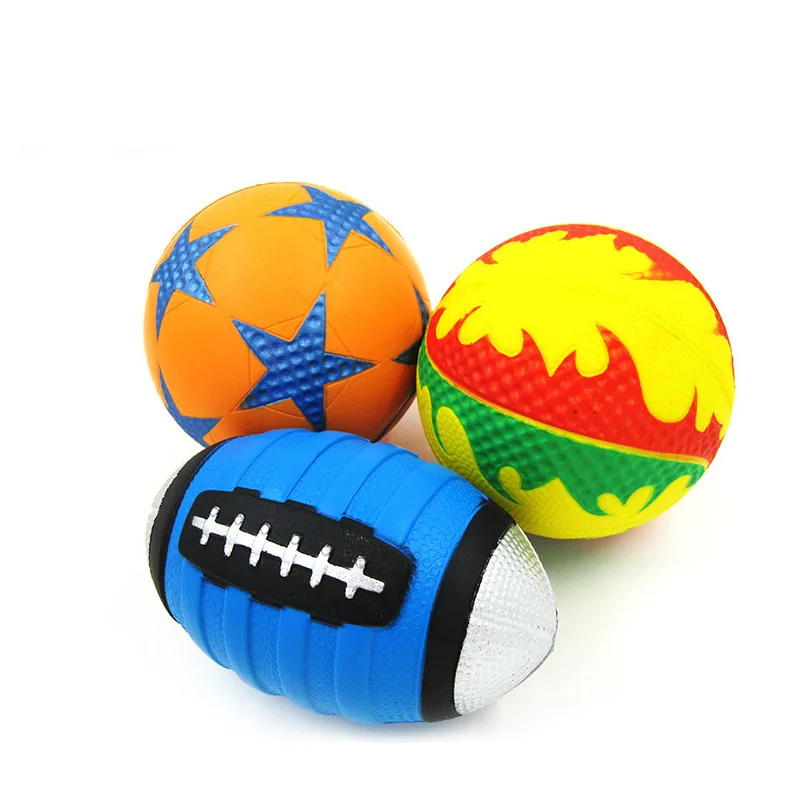 Kids Balls Toy Rubber Small Rugby Stress Ball Children Sport Toy Yellow Rubber Ball in Toy