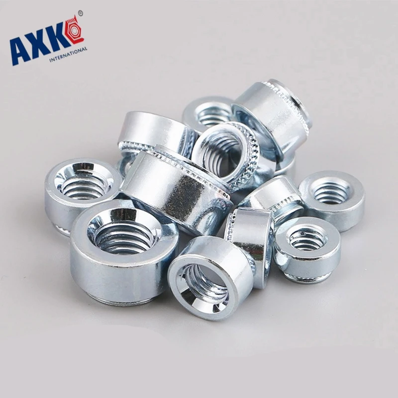 

Axk 50pcs M2 M2.5 M3 M4 M5 M6 M8 Slab Thickness 1.4mm 1.0mm 0.8mm Carbon Steel Rivnut Self-clinching Insert Nutsert Press Rivet