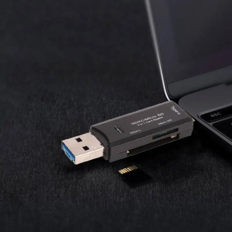 Micro SD кардридер 3 в 1 Тип C/Micro USB/USB 2,0 SD карта памяти адаптер для ноутбука MacBook SD/TF OTG картридеры