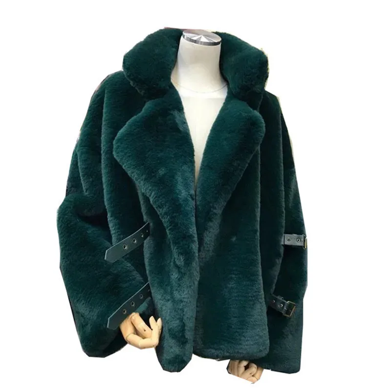 

2018 winter loose faux fur jacket coat women cardigan autumn winter warm soft plush coat female oversize casual outerwear A031