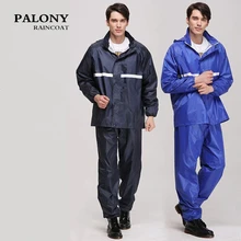 PALONY imperméable à l'eau imperméable à la pluie veste femmes et hommes costume capuche imperméable pour moto imperméable en plein air camping pêche(China)