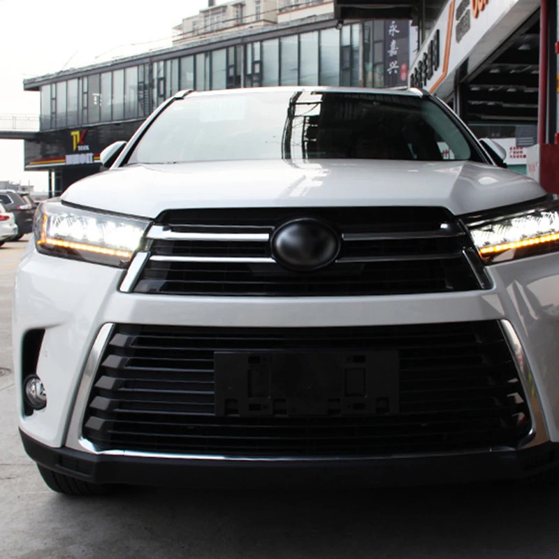 Hlxg Автомобиль Стайлинг корпус передней фары для Toyota Highlander 2018 светодиодные DRL