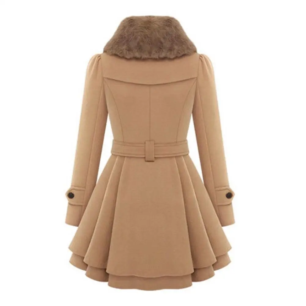 MISSKY, зимнее женское Шерстяное Пальто, приталенное, средней длины, шерстяное пальто, двубортное, ветровка, пальто, женские топы