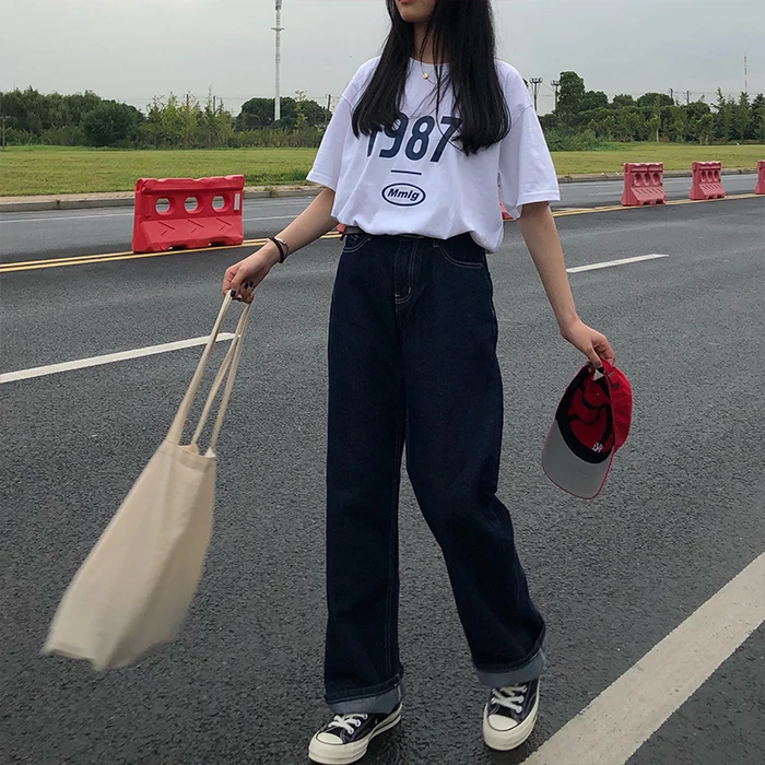 S-L autumn High Waist jeans Lady Casual straight denim jeans womens mom jeans woman (X912)