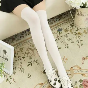 

White Middle School Student Cute Women Patchwork Stockings High Elastic Tights Hosiery Female Pantyhose 2019 HOT