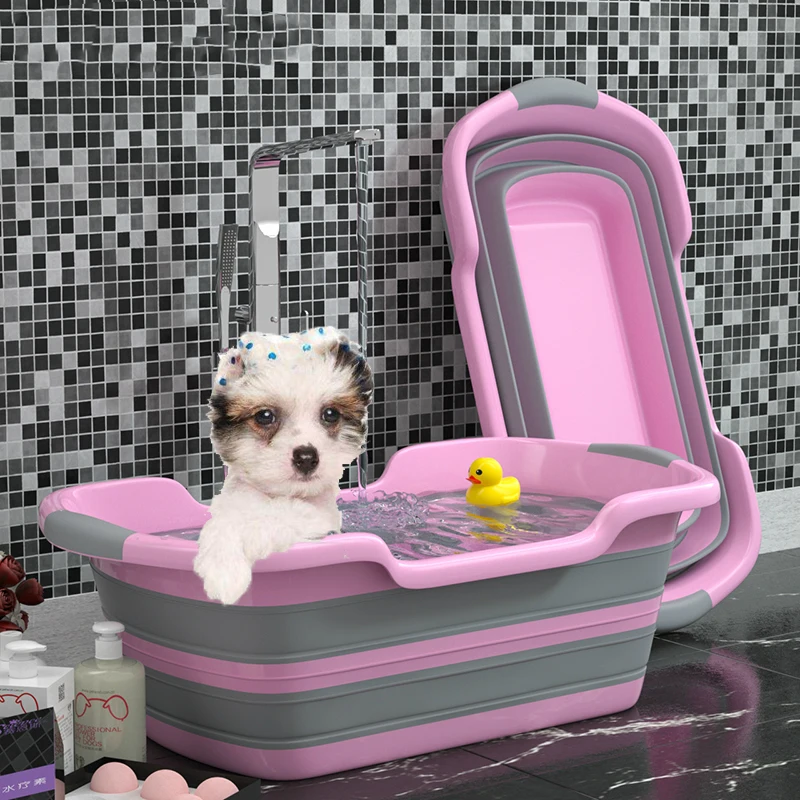 60cm Portable Foldable Bathtub Pet Dog Cat Washing Shower Tool Child